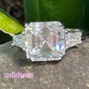 10k ~ 5.50Ct Ascher Cut Moissanite Ring